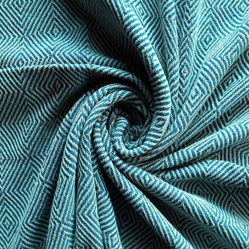 Cosymor Blue Beige Diamond Pattern Cotton Throw Blanket with Fringes (50x70 Inch)