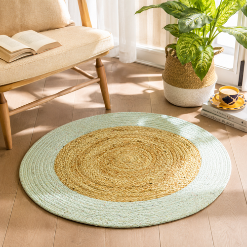 Braided Natural Jute Ivory Round Rug – Handwoven Floor Rug (2 Ft / 24 Inch)