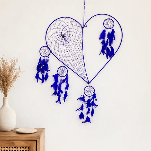 Big Giant Purple Love Heart Dreamcatcher Wall Hanging