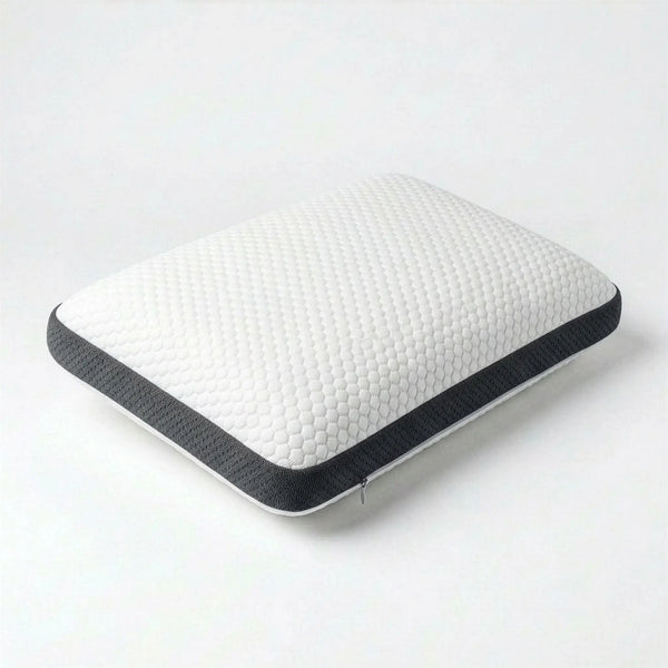 Cosymor cooling memory foam pillow white grey front view