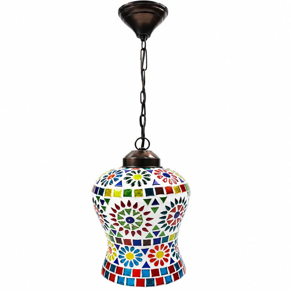 Artisan Filigree Mosaic Pendant Lantern