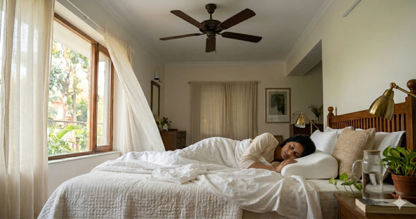 Memory foam pillow keeping cool during Indian summers for better sleep without AC