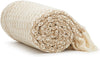 Yellow Beige Diamond Weave Cotton Throw Blanket texture