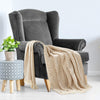 Yellow Beige Diamond Weave Cotton Throw Blanket