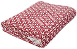 Red White Diamond Weave Cotton Throw Blanket folded