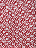 Red White Diamond Weave Cotton Throw Blanket texture