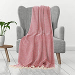 Red White Chevron Cotton Throw Blanket