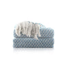 Turquoise White Cotton Throw Blanket detail