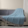 Turquoise White Cotton Throw Blanket
