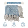 Turquoise White Cotton Throw Blanket texture