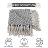 Cosymor Black White Woven Cotton Throw Blanket with Tassel Fringes (50x70 Inch)