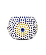 Cosymor Mosaic Ceramic Glass Tealight Candle Holder Set of 4 – Elegant Flower Design for Home Décor, Diwali Christmas Decoration, Dining Table & Living Room | Pack of 4
