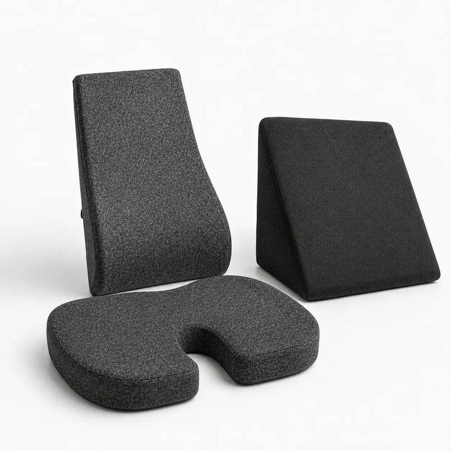 Cosymor Back Support Cushions Combo with lumbar and seat support cushions