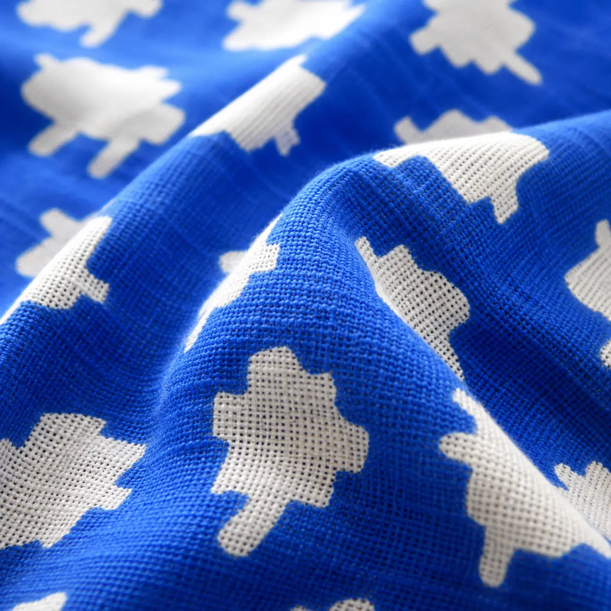 Cosymor Blue Beige Boho Geometric Print Cotton Throw Blanket – Reversible Sofa & Bed Throw (50x70 Inch)