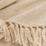 Cosymor Beige Soft Cotton Throw Blanket – Reversible Boho Bedding Throw (48x70 Inch)