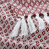 Cosymor Maroon White Diamond Weave Cotton Throw Blanket with Tassel Fringes (50x70 Inch)