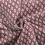 Cosymor Maroon White Diamond Weave Cotton Throw Blanket with Tassel Fringes (50x70 Inch)