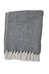 Cosymor Black White Zig Zag Chevron Cotton Throw Blanket with Tassel Fringes (50x70 Inch)