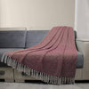 Cosymor Maroon White Woven Cotton Throw Blanket with Tassel Fringes (50x70 Inch)