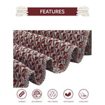 Cosymor Maroon White Woven Cotton Throw Blanket with Tassel Fringes (50x70 Inch)