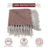 Cosymor Maroon White Woven Cotton Throw Blanket with Tassel Fringes (50x70 Inch)