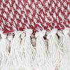 Cosymor Maroon White Knitted Cotton Throw Blanket with Tassel Fringes (50x70 Inch)