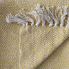 Cosymor Yellow Zig Zag Chevron Cotton Throw Blanket with Tassel Fringes (50x70 Inch)
