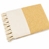 Yellow Mustard Diamond Cotton Throw Blanket Fringes 50x70 Inch Cosymor