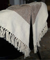 Cosymor Brown Beige Diamond Pattern Cotton Throw Blanket with Tassel Fringes (50x70 Inch)