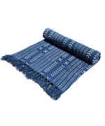 Cosymor Blue Arrows Dots Print Boho Cotton Throw Blanket – Reversible Sofa & Bed Throw (50x70 Inch)