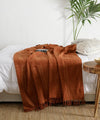 Cosymor Brown Arrow Dotted Print Boho Cotton Throw Blanket – Reversible Sofa & Bed Throw (50x70 Inch)