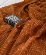 Cosymor Brown Arrow Dotted Print Boho Cotton Throw Blanket – Reversible Sofa & Bed Throw (50x70 Inch)