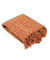 Cosymor Brown Arrow Dotted Print Boho Cotton Throw Blanket – Reversible Sofa & Bed Throw (50x70 Inch)