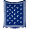 Cosymor Indigo Blue Palm Tree Boho Cotton Throw Blanket – Reversible Sofa & Bed Throw (50x70 Inch)