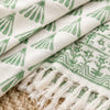 Cosymor Beige Green Boho Leaves Print Cotton Throw Blanket – Reversible Sofa & Bed Throw (50x70 Inch)