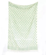 Cosymor Beige Green Boho Leaves Print Cotton Throw Blanket – Reversible Sofa & Bed Throw (50x70 Inch)