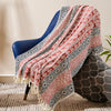 Cosymor Red Black Bohemian Floral Print Cotton Throw Blanket – Reversible Sofa & Bed Throw (50x70 Inch)