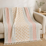 Mustard Woven Arch Sofa Bed Cotton Throw Blanket - (50x70 Inch) Cosymor