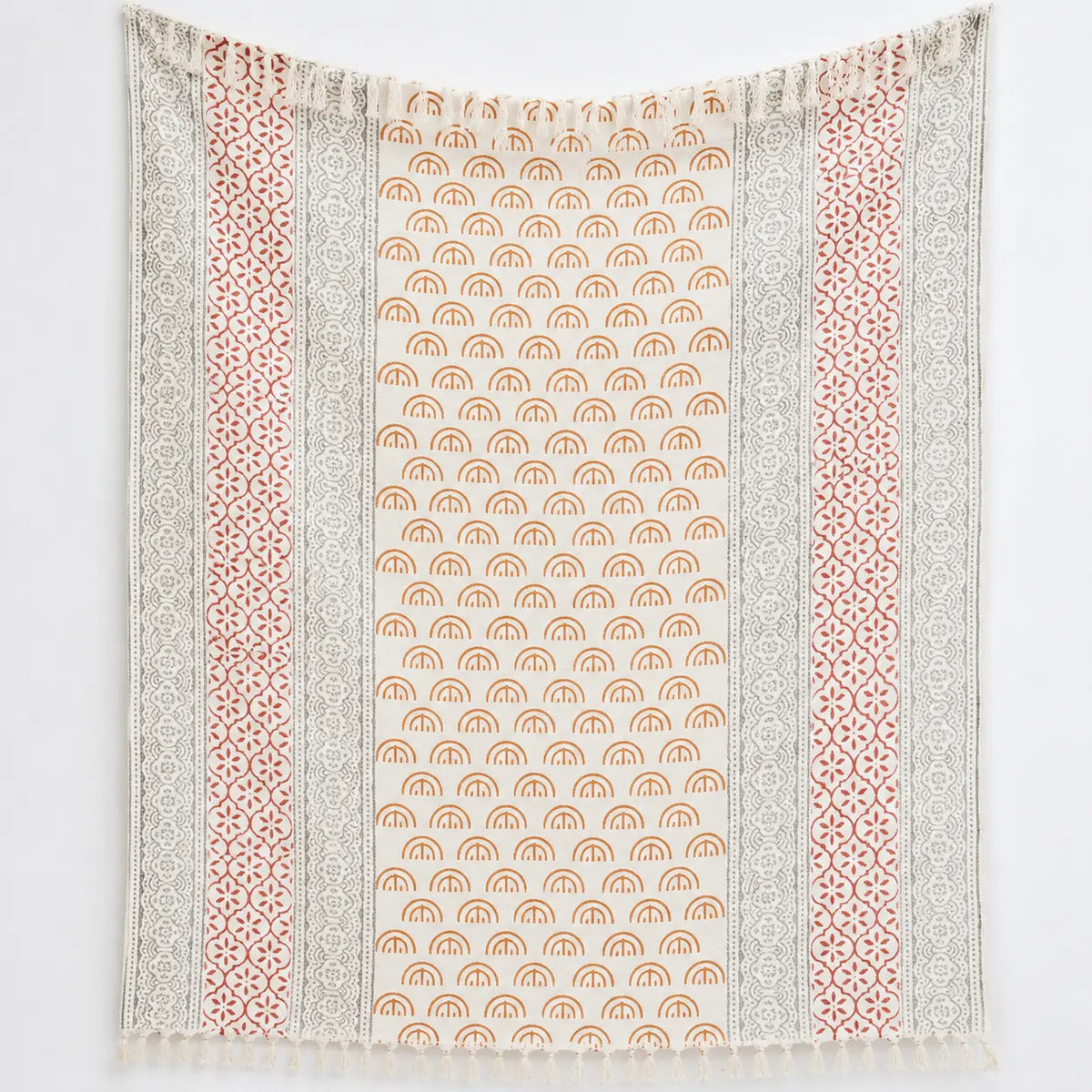 Mustard Woven Arch Sofa Bed Cotton Throw Blanket - (50x70 Inch) Cosymor
