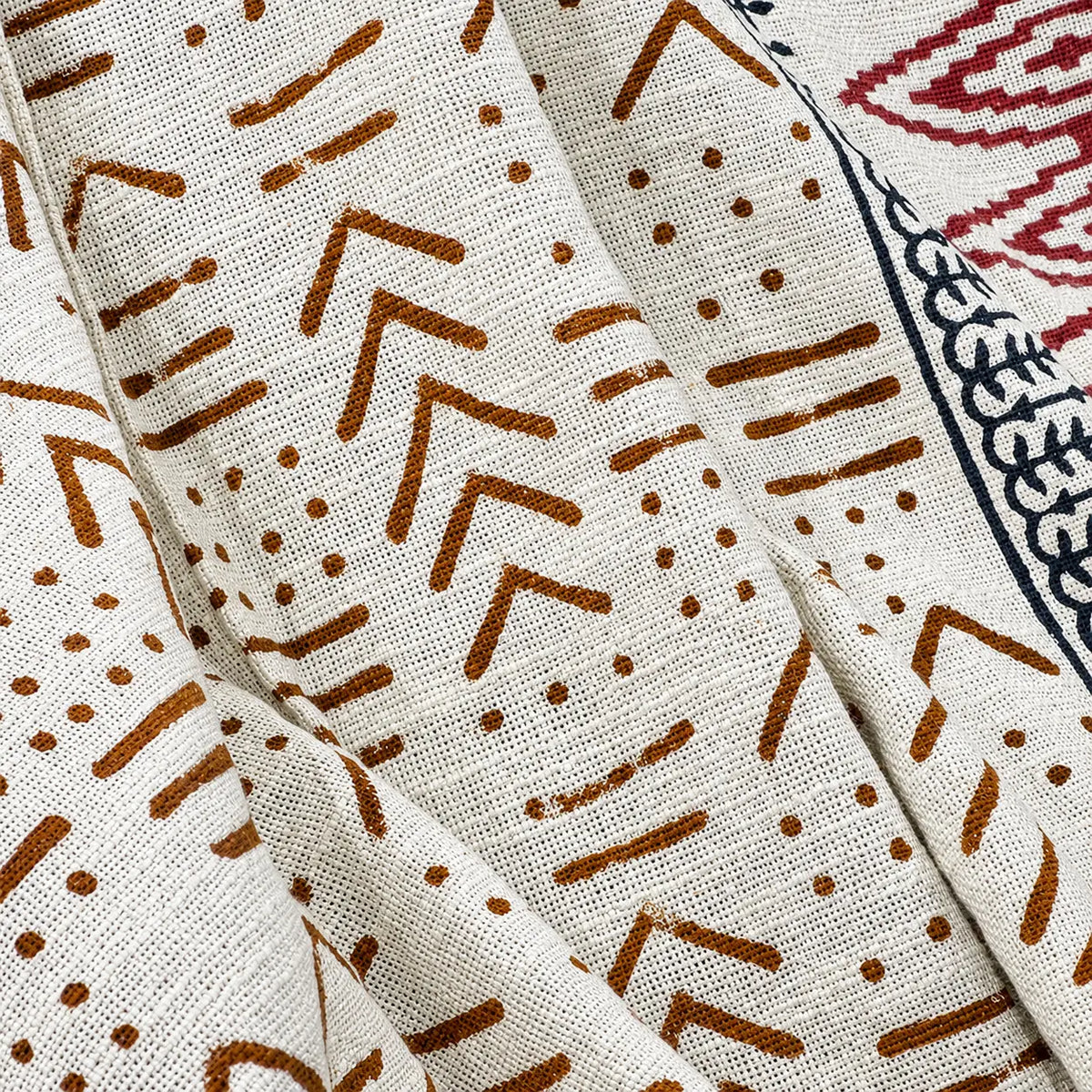 Cosymor Bohemian Red Beige Arrow Print Cotton Throw Blanket – Reversible Sofa & Bed Throw (50x70 Inch)