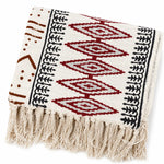 Cosymor Bohemian Red Beige Arrow Print Cotton Throw Blanket – Reversible Sofa & Bed Throw (50x70 Inch)