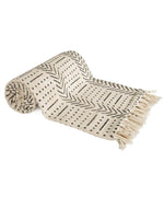 Cosymor Beige Black Chevron Arrow Boho Cotton Throw Blanket – Reversible Sofa & Bed Throw (50x70 Inch)