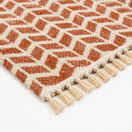 Brown & White Zig-Zag Block Print Cotton Area Rug – Reversible Boho Rug (3x5 Ft / 36x60 Inch)