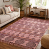 Pink 3X5ft Rectangle Flower Printed Boho Cotton Floor Area Rug (3x5 Ft / 36x60 Inch)