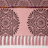 Pink 3X5ft Rectangle Flower Printed Boho Cotton Floor Area Rug (3x5 Ft / 36x60 Inch)