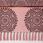 Pink 3X5ft Rectangle Flower Printed Boho Cotton Floor Area Rug (3x5 Ft / 36x60 Inch)