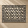 Black Scandinavian Block Print Cotton Dhurrie Rectangular Area Rug (3x5 Ft / 36x60 Inch) Cosymor