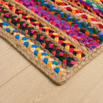 Cosymor Multicolor Jute Braided Area Rug – Handwoven Boho Floor Rug (3x5 Ft / 35x60 Inch)