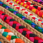 Cosymor Multicolor Jute Braided Area Rug – Handwoven Boho Floor Rug (3x5 Ft / 35x60 Inch)