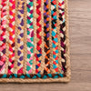 Cosymor Multicolored Natural Fiber Braided Jute Area Rug – Handwoven Boho Floor Rug (4x6 Ft / 48x74 Inch)